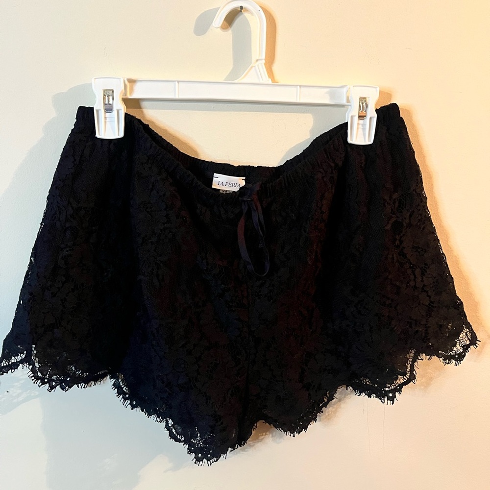 Never worn La Perla lace lounge shorts. Sexy! Black lace